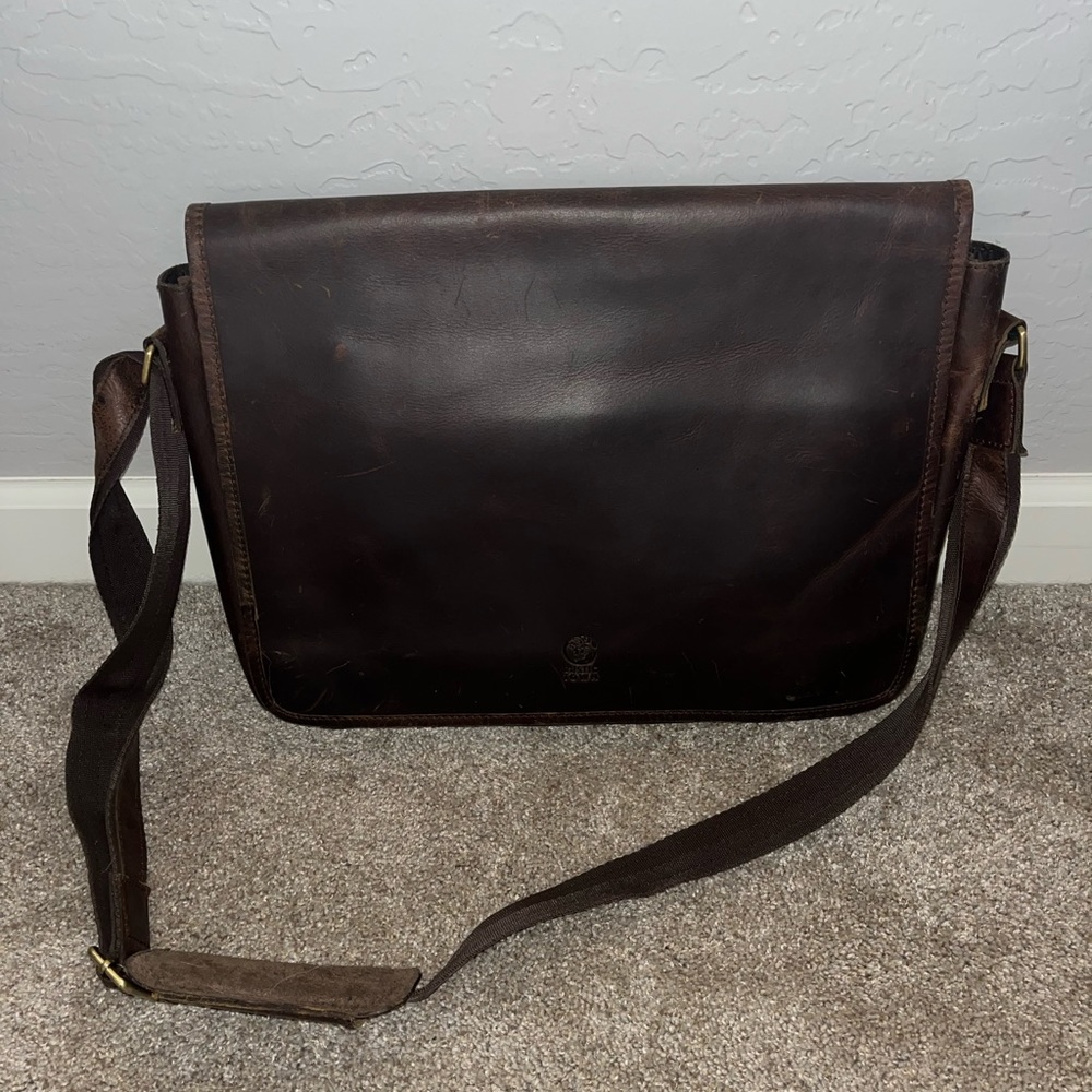 Rustic Town Buffalo Leather Laptop Bag